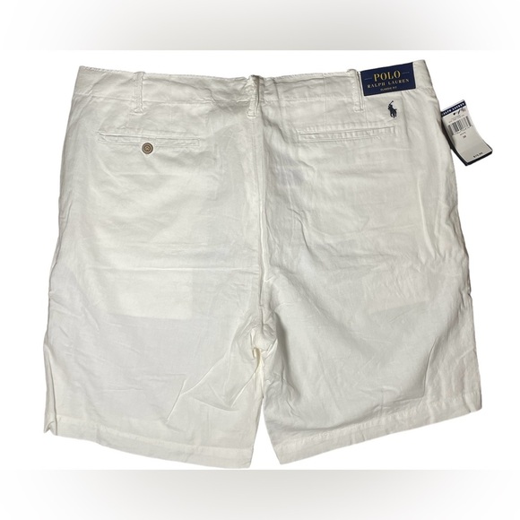 Men's Polo Ralph Lauren White Classic Fit Shorts Size: 38 NWT Linen/Cotton - Picture 2 of 3